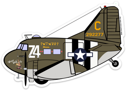 C-47 Boogie Baby Large Sticker
