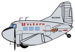 DC-3 Western Airlines Sticker