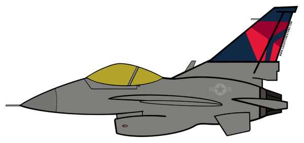 F-16 Grey Mother D Sticker