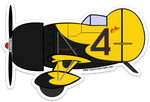 Gee Bee #4 Yellow Racer Sticker
