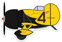 Gee Bee #4 Yellow Racer Sticker