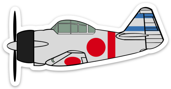 Tora CAF Japanese Zero Blue Sticker