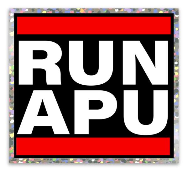 RUN APU Glitter Sticker