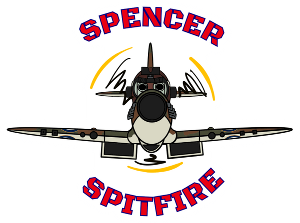 Spencer the Spitfire Letters Sticker