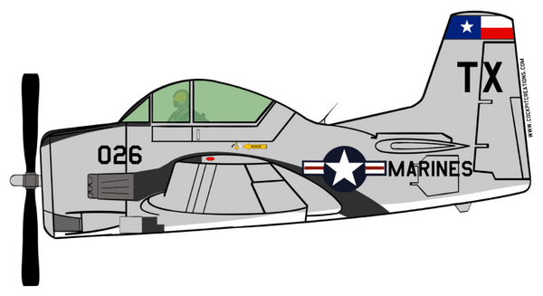 T-28 Marine Grey Trojan Sticker