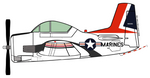 T-28 TrojanMarines  White Sticker