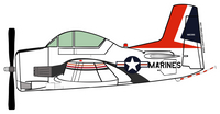 T-28 TrojanMarines  White Sticker