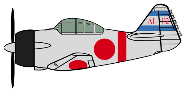 Tora CAF Japanese Zero AI-112 Sticker