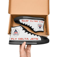 Widget FDJ Logo White Black Nose Men's High Top Canvas Shoes