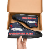 Mackie Trash Panda Blue Black Nose Men's High Top Canvas Shoes-4 Sides (Model 017)