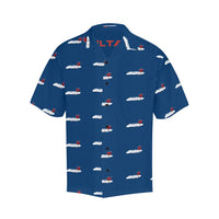 B-717 FDJ Logo Blue Hawaiian Shirt
