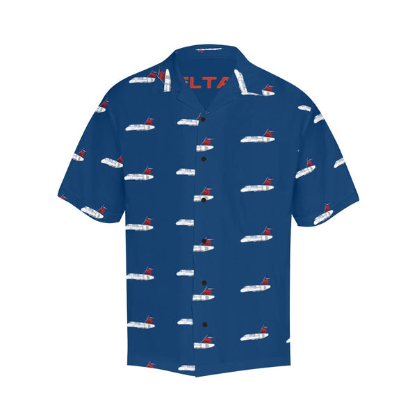 B-717 FDJ Logo Blue Hawaiian Shirt