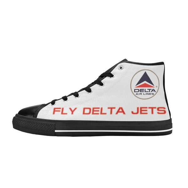 Widget FDJ Logo White Black Nose Men's High Top Canvas Shoes