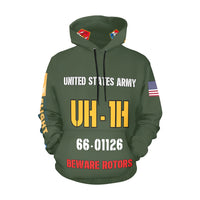 Huey UH-1 Greyhound All Over Print Hoodie