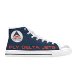 Widget FDJ Blue Men's High Top Canvas Shoes