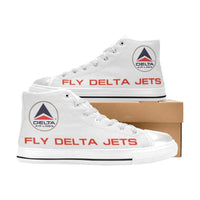 Widget FDJ Logo White Men's High Top Canvas Shoes