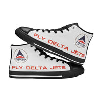 Widget FDJ Logo White Black Nose Men's High Top Canvas Shoes