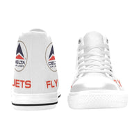 Widget FDJ Logo White Men's High Top Canvas Shoes
