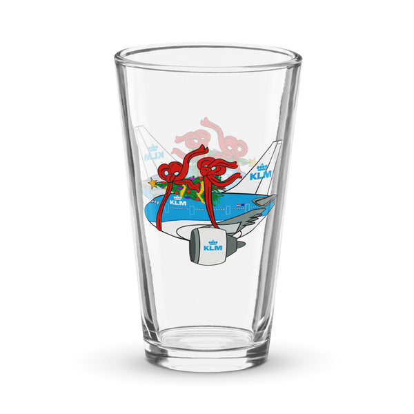 B-777 KLM Christmas Shaker pint glass