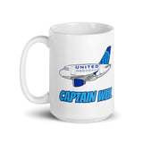 A-320 UAL Captain Weil White glossy mug
