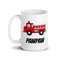 Pawpaw Fire Truck White glossy mug