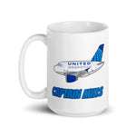 A-320 UAL Captain Mills White glossy mug