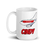 B-737 Janet "Cindy" White glossy mug