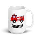 Pawpaw Fire Truck White glossy mug