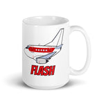 B-737 Janet "Flash" White glossy mug