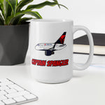 B-767/757 Mother D Captain Spangler White glossy mug