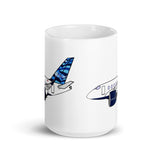 A-220 CanaBus jetBlue White glossy mug