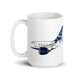 A-220 CanaBus jetBlue White glossy mug