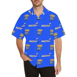 Convair 880 Delta Crown Logo Royal Blue Hawaiian Shirt (Model T58)