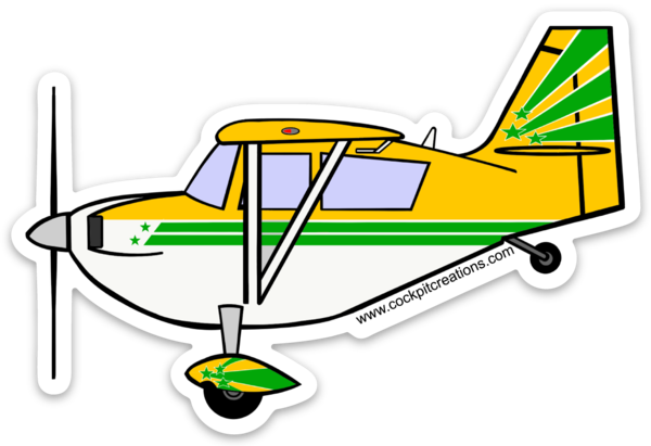 Citabria Yellow and Green Sticker