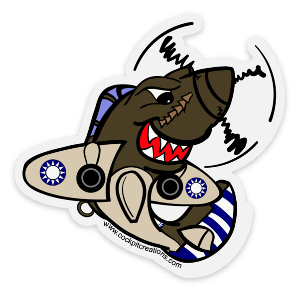 Daddy Shark (Clear Background) P-40 Sticker