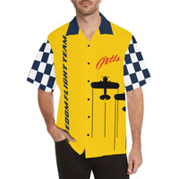 Pitts Freedom Flyers Golden Yellow and Navy Blue Hawaiian Shirt