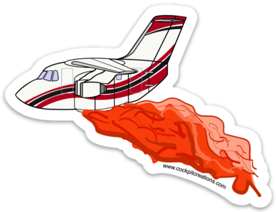 BAE 146 Fire Bomber Load Drop Sticker