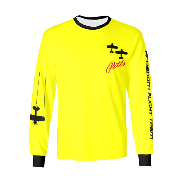 Freedom Flight Team Long Sleeve Bright Yellow Men's All Over Print Long Sleeve T-shirt