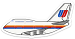 747 Classic UAL Tulip Sticker