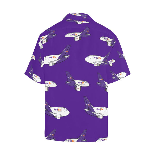 757 767 FedEx Purple Hawaiian Shirt