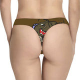 Warhawk Brown Women's All Over Print Thongs (Model L30)