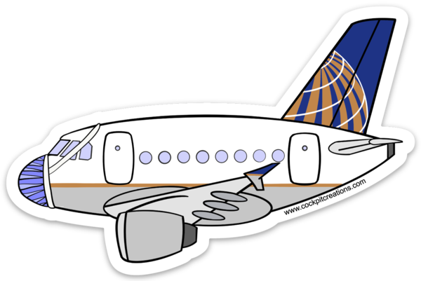 A 320 United Mask Sticker