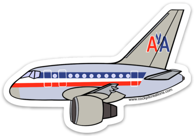 B-757 AA Silver Sticker