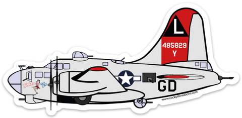 B-17 Yankee Lady Yankee Air Museum Sticker