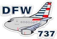 B-737 AA DFW Sticker