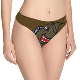 Warhawk Brown Women's All Over Print Thongs (Model L30)