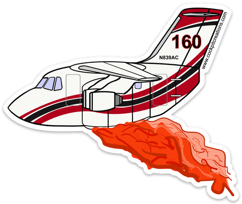 BAE 146 160 Fire Bomber Sticker