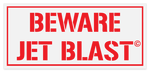 BEWARE JET BLAST Sticker