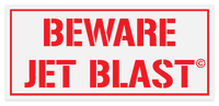 BEWARE JET BLAST Sticker