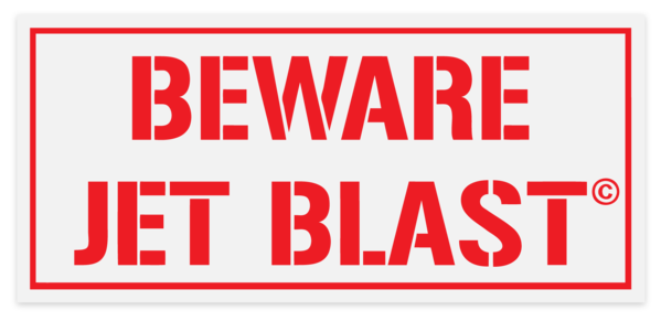 BEWARE JET BLAST Sticker